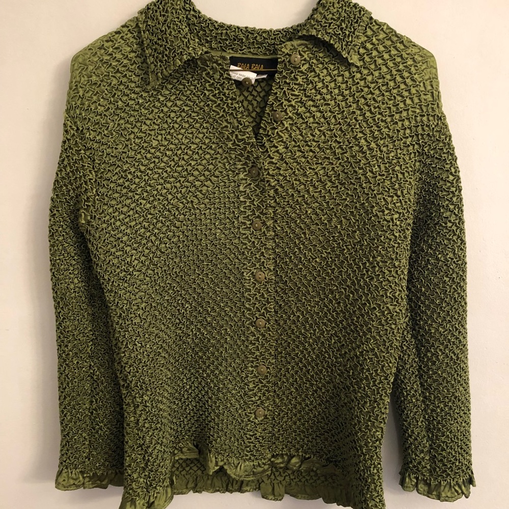 Bala Bala “crunchy” blouse 3/4 sleeves. NWOT